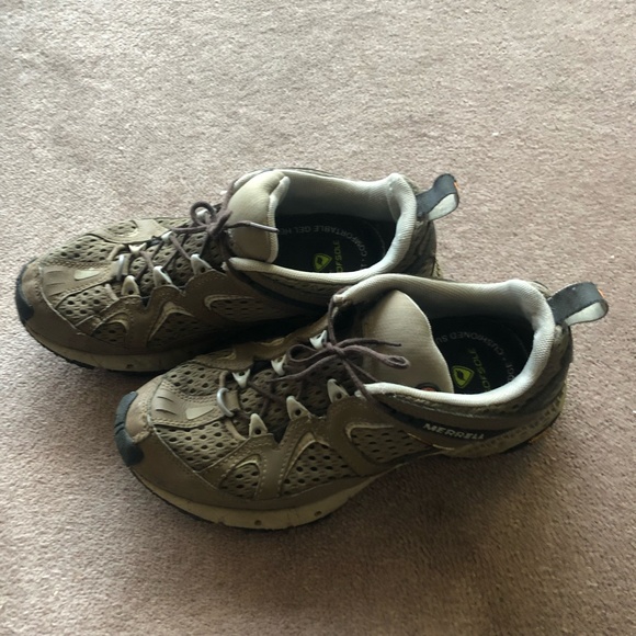 Merrell Overdrive chocolate/Pearl Blue trail running shoe Women's 7.5 - Picture 5 of 7